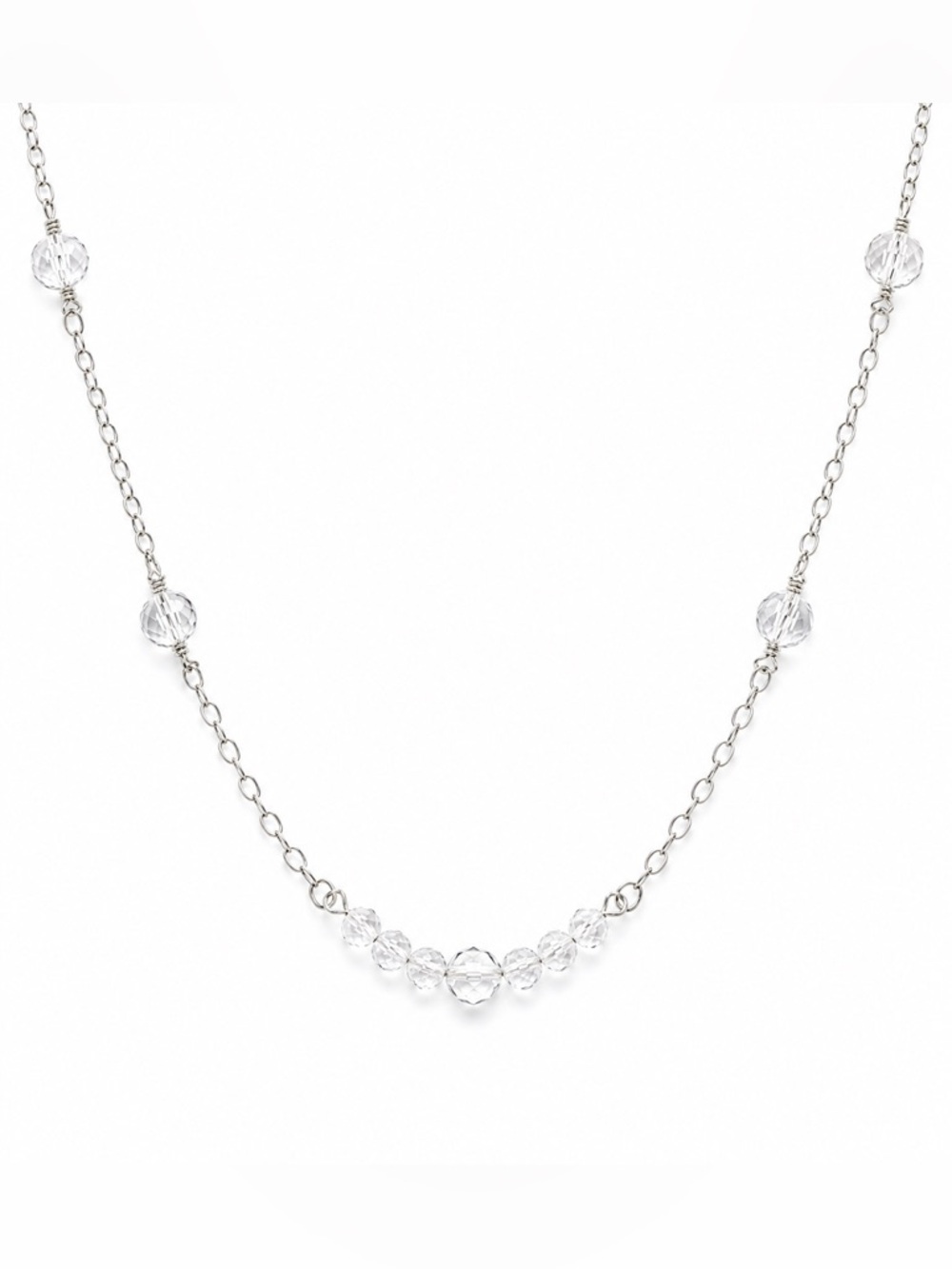 White Topaz on S925 silver 16” Chain With Extender